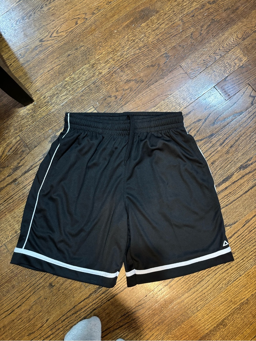 Men's Black Athletic Shorts with White Piping